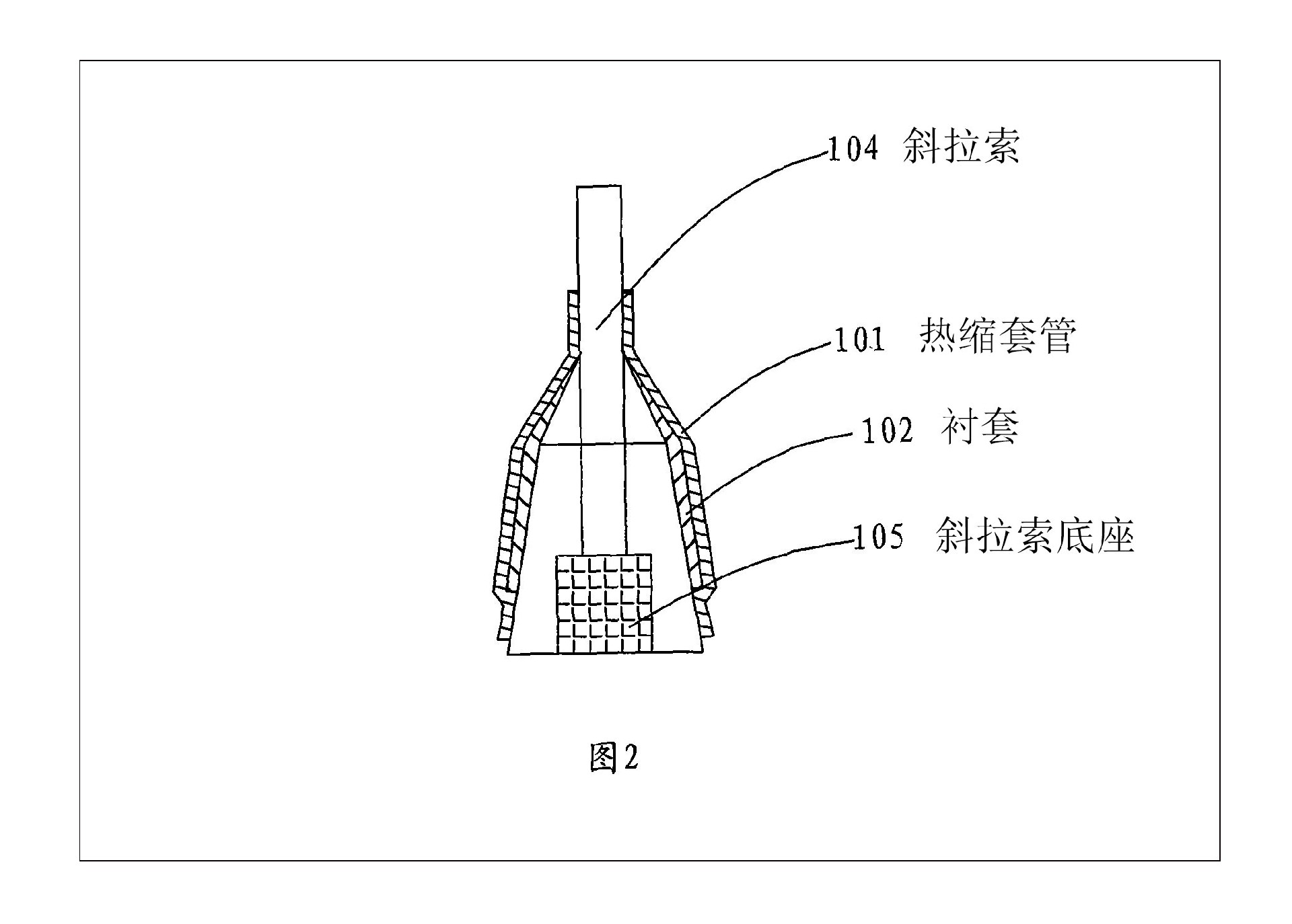 斜拉索橋梁鋼索聯(lián)結底座防腐密封熱縮構件示意圖2