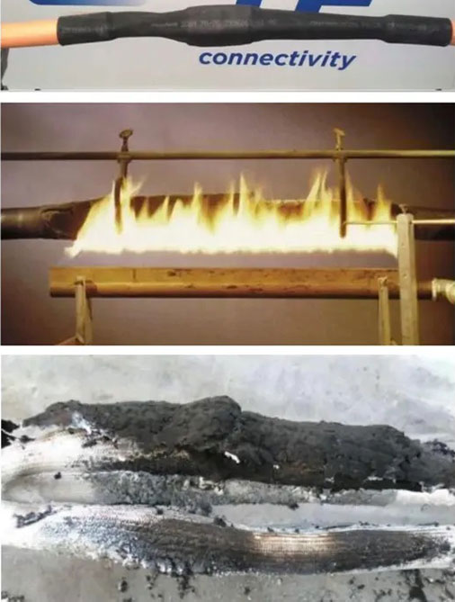 耐火測試之前、期間和之后的耐火接頭